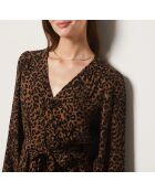 Amikaelo jurk met taupe print