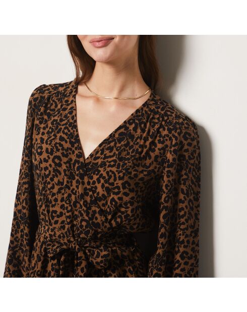 Amikaelo jurk met taupe print