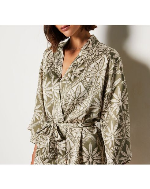 Negligee Silan stampata su fondo verde