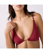 Dreieck-BH mit roten Gliedern ohne Bügel und ohne Schale