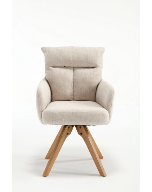 Lot de 2 fauteuils Monaco b beige nature - 59x92x68 cm