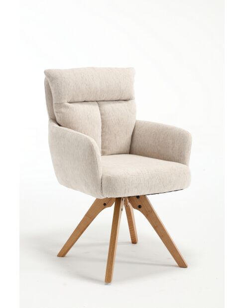 Lot de 2 fauteuils Monaco b beige nature - 59x92x68 cm