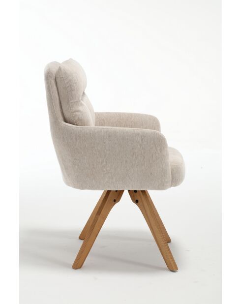 Lot de 2 fauteuils Monaco b beige nature - 59x92x68 cm