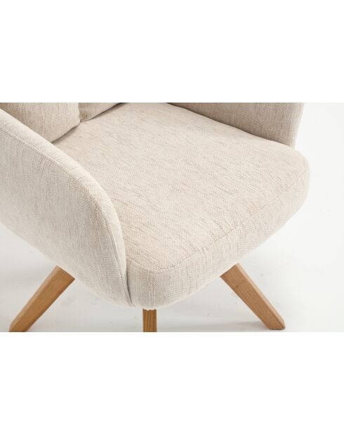 Lot de 2 fauteuils Monaco b beige nature - 59x92x68 cm