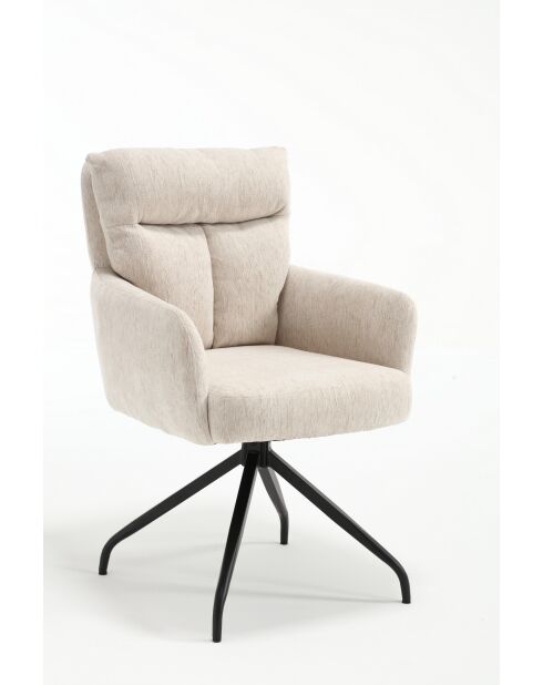 Lot de 2 fauteuils Monaco b beige nature - 59x92x68 cm