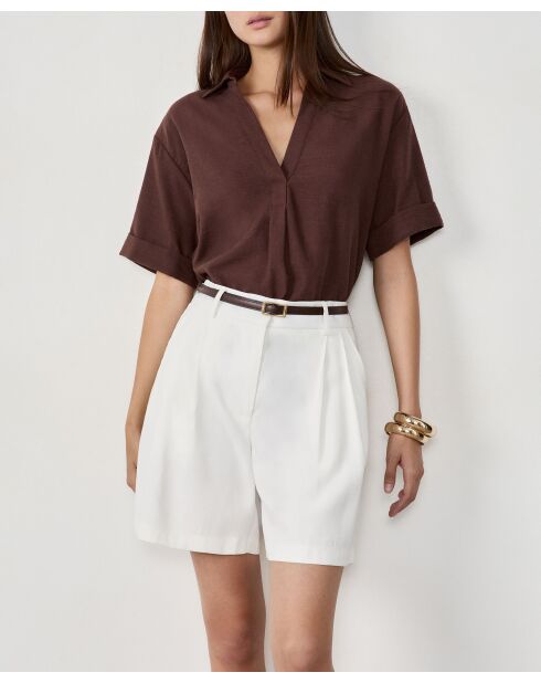 Ecrufarbene Shorts Sammy