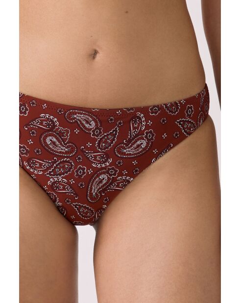 Charliz Bikinihose mit braunem Hintergrundprint