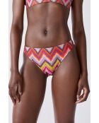 Bikinihose Muses mit lila Hintergrundprint.