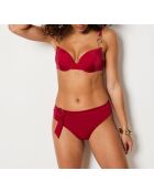 Klassischer Push-up-BH mit Bügel und burgunderfarbener Baba-Muschel