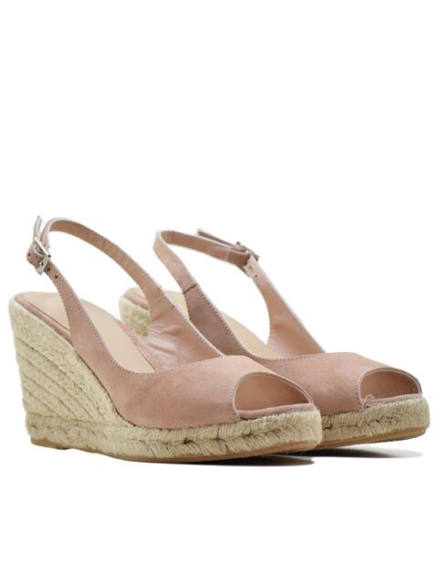 Sandales compensées F-3509 nude - Talon : 8,5 cm