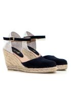 Sandales compensées Nuria bleu marine - Talon : 6,5 cm