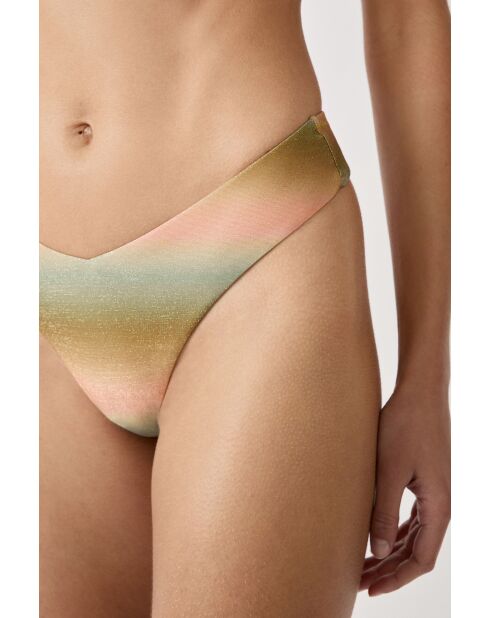 Braguitas de bikini brasileñas Hig Geode con estampado verde