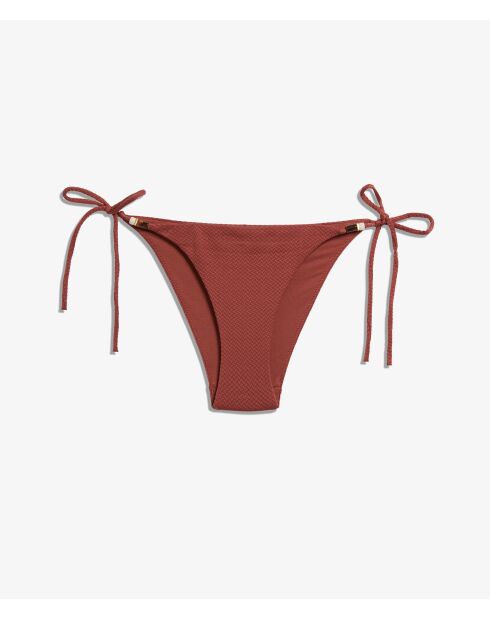 Idilliaco slip bikini marrone con cravatta