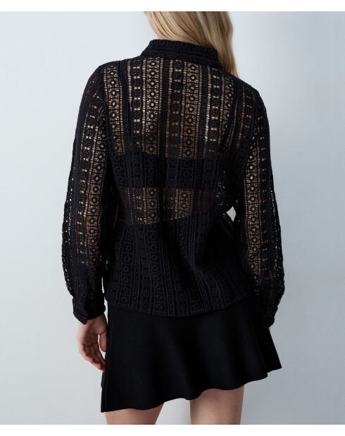 Suzane schwarzes besticktes Hemd