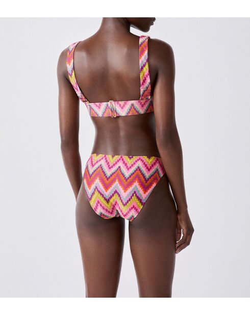 Braguita de bikini Muses con estampado de fondo morado.