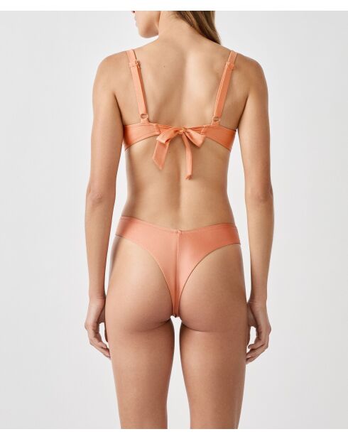 Braguitas de bikini brasileñas Mooka de pierna alta de color naranja