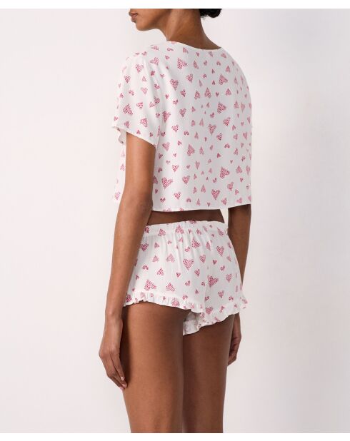 Carson shorts met roze achtergrondprint