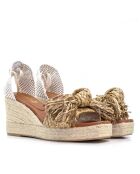 Sandales compensées 0008 naturelles - Talon : 7,3 cm