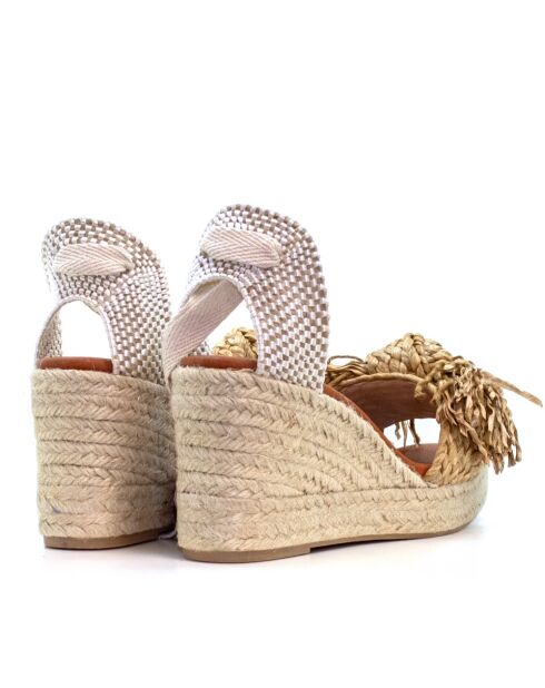 Sandales compensées 0008 naturelles - Talon : 7,3 cm