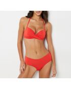 Klassieke push-up bh met frame en perfecte rode schelp