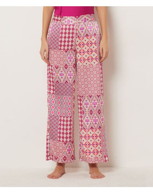 Delly blauwgroene broek met print