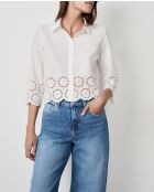 Besticktes Hemd Victorine in Ecru