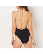 Bañador de una pieza sin aros negro y dorado Malefique
