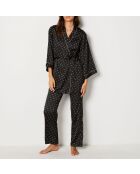 Negligé van Polkas met zwarte achtergrondafdruk