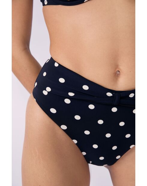 Bikinibroekje met hoge taille en zwarte achtergrondprint