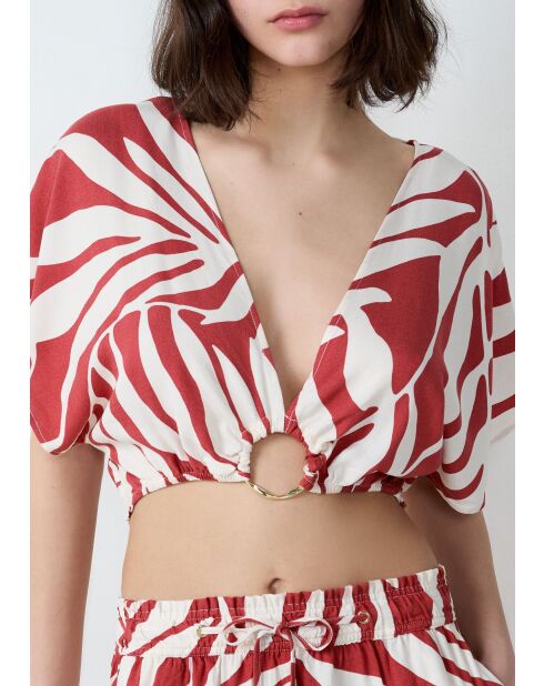 Kalio top gedrukt op ecru achtergrond