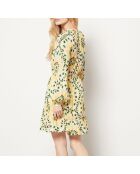 Abito giallo brillante con stampa San Valentino