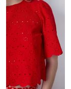 Blusa cardinale con ricamo Filly