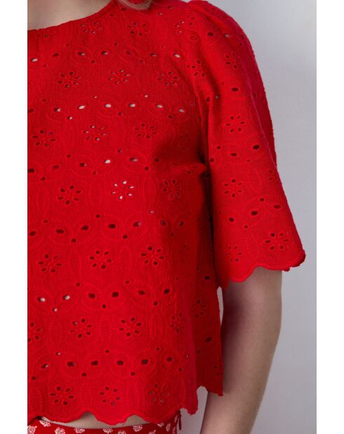 Blusa cardinale con ricamo Filly