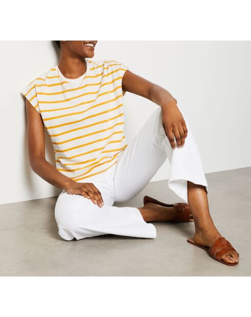 Gelbes gestreiftes T-Shirt Cilino