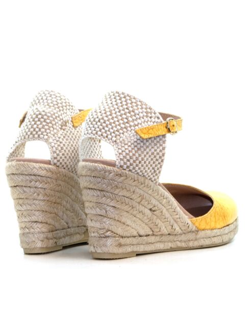 Sandales compensées Nuria Buggy jaunes - Talon : 6,5 cm