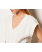 Ecru sweater van Fourtney in ecru