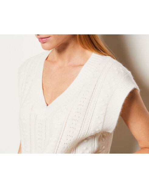 Ecru sweater van Fourtney in ecru