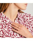 Elaude-jurk met koraalkleurige achtergrondprint