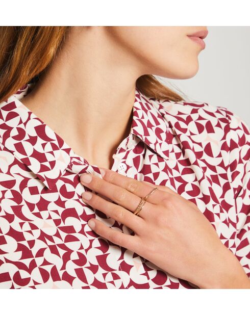 Elaude-jurk met koraalkleurige achtergrondprint