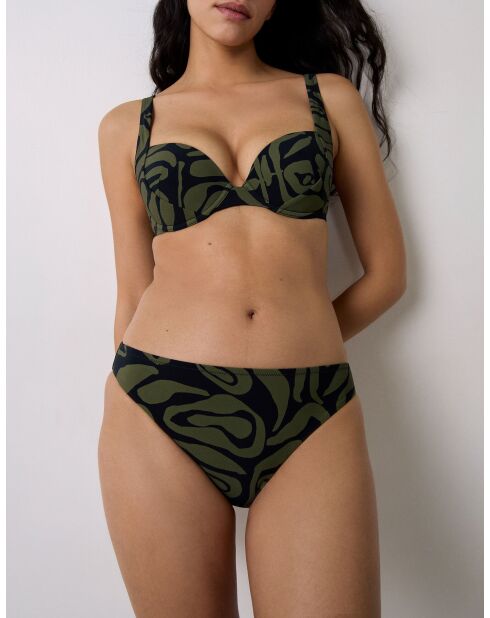 Bikinibroekje Pipa met zwarte achtergrondprint