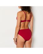Braguita de bikini de cintura alta con granate burdeos de Baba