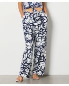 Calypso marineblauw/witte broek