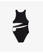 1 teiliger Badeanzug ohne Rahmen, 1 in schwarzer Paea-Muschel