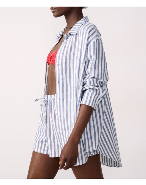 Adria b SPE blau-weiß gestreiftes Langarmhemd