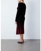 Gerica jurk in zwart en granaat