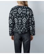 Etienne-Jacke gedruckt auf schwarzem Hintergrund