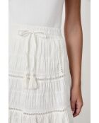 Gonna Tasha bianca ricamata