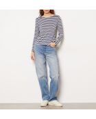 Alban marineblaues gestreiftes T-Shirt