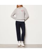 Zilverkleurige trui met ronde hartjes France