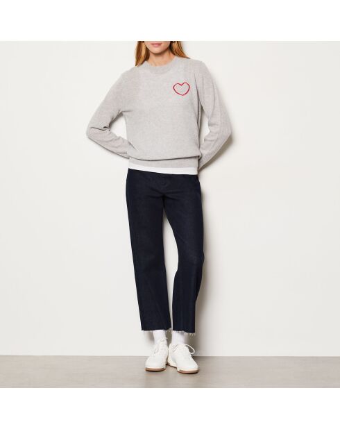 Zilverkleurige trui met ronde hartjes France